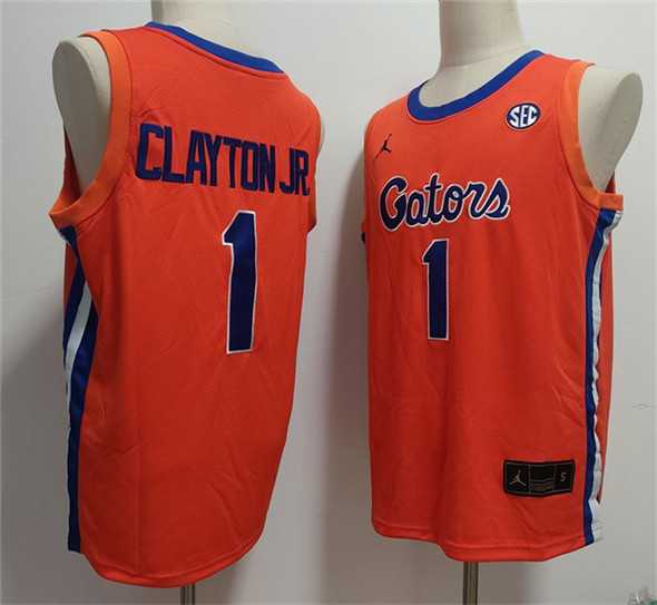 Men%27s Florida Gators #1 Walter Clayton Jr. Orange Stitched Basketball Jersey